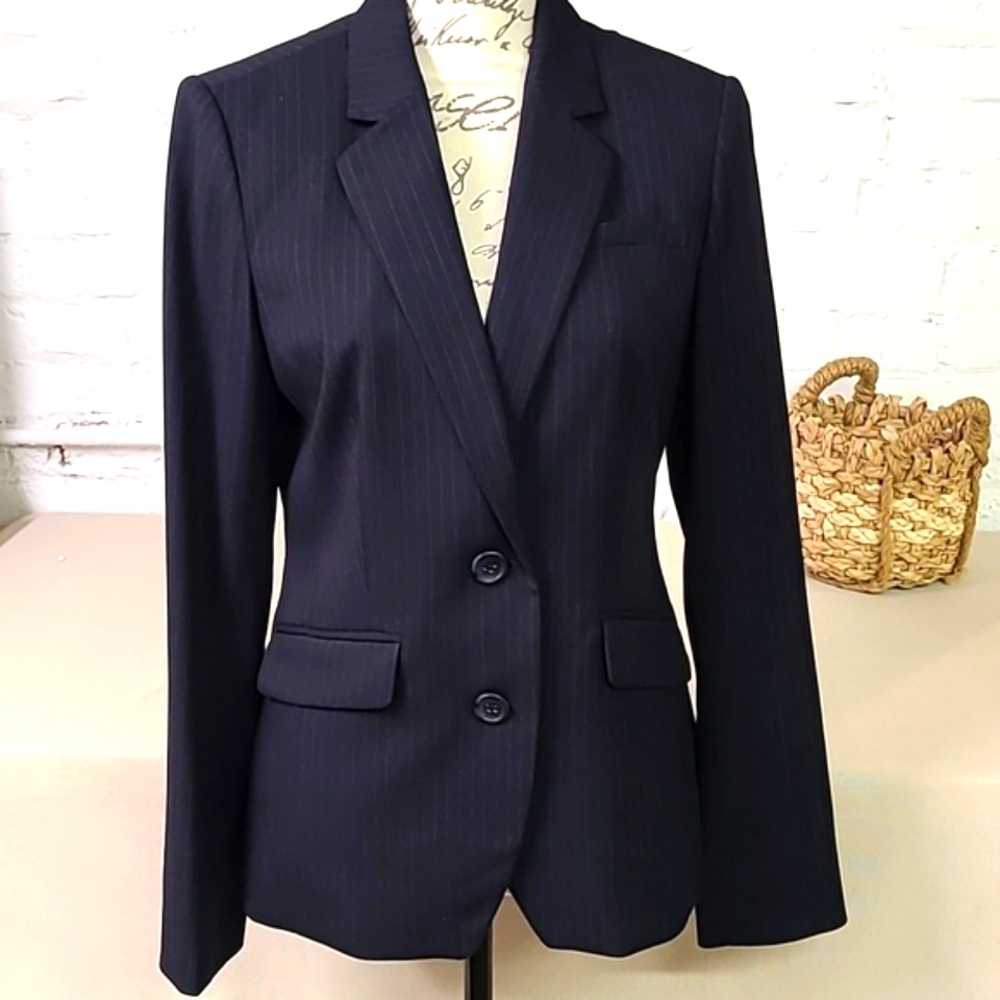Banana Republic Navy Pinstrip Blazer Size 8